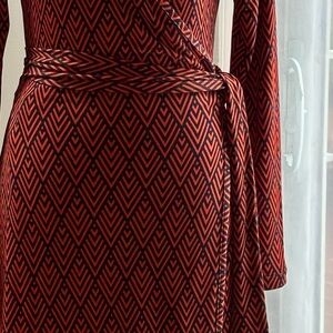 Banana Republic Factory Red & Black Wrap Dress